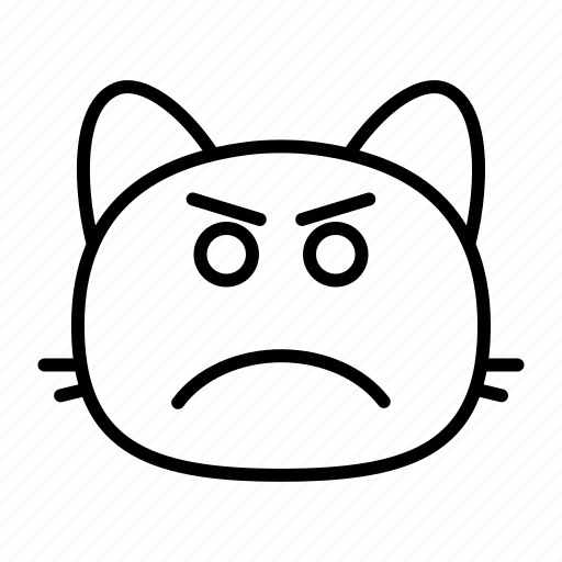 Cat, frown, smileys, sad, face, emoticon icon - Download on Iconfinder