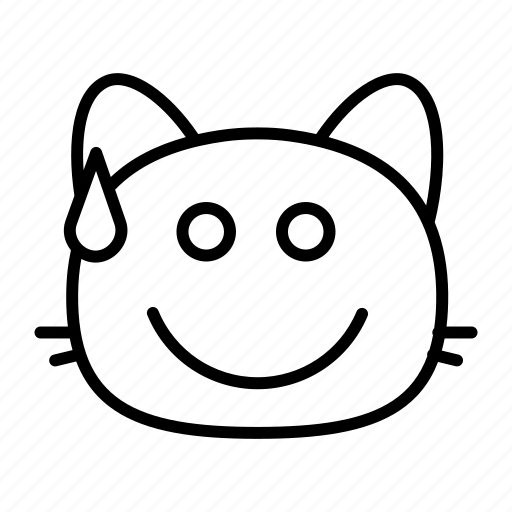 Cat, sweat, i, grin, emoji, grinning, smileys icon - Download on Iconfinder