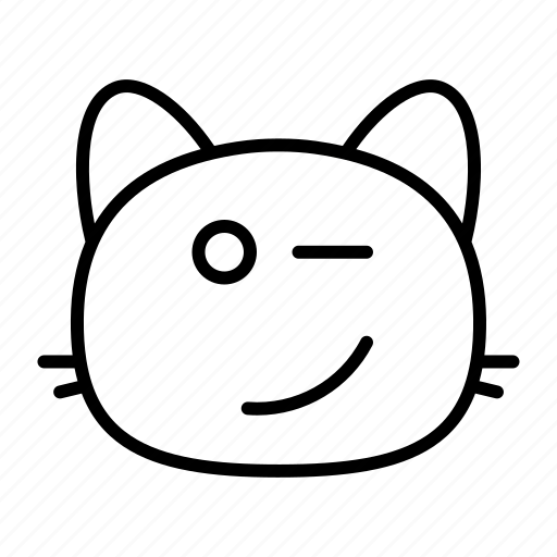 Cat, wink, emoji, smileys, emoticons, feelings, emotion icon - Download on Iconfinder