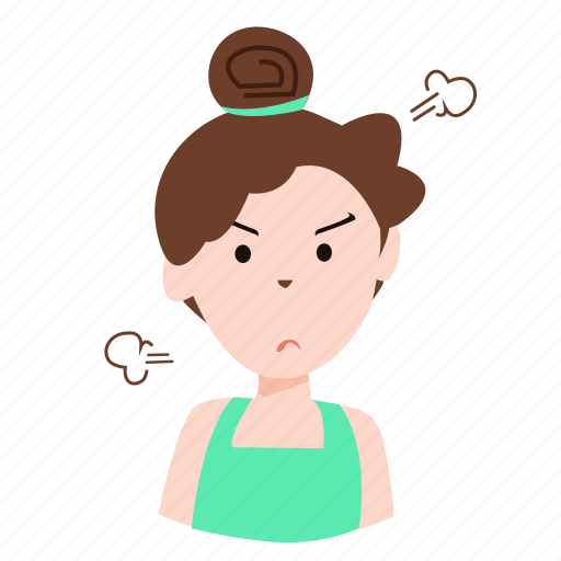 Angry, mother, smiley, cartoon, curly, girl, mad icon - Download on  Iconfinder