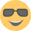 cool emoji, emoji, emoticon, happy face, sunglasses emoji 