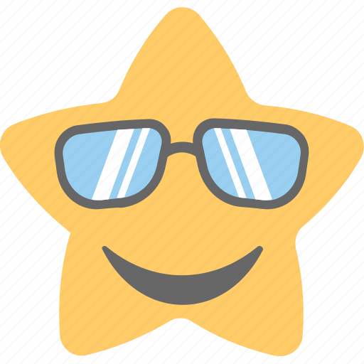 Cool emoji, emoticon, happy, smiley, star emoji icon - Download on Iconfinder