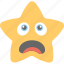 cartoon, confounded face, confused, smiley, star emoji 