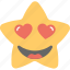 emoticon, happy, hearts, in love, star emoji 