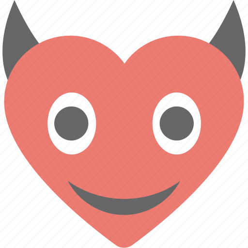 Devil heart, devil horns, emoji, emoticon, evil heart icon - Download ...