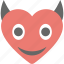 devil heart, devil horns, emoji, emoticon, evil heart 