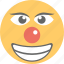 clown emoji, emoji, jester face, joker face, laughing 