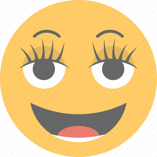 Blushing emoji, emoticon, eyelashes, long lashes emoji, smiley icon - Download on Iconfinder