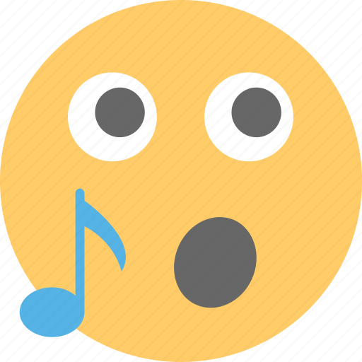 Music emoji, music note, singing, smiley, whistle icon - Download on Iconfinder