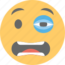 black eye emoji, hurt, ill, sick, sore eye