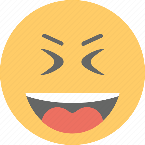 Big grin, happy face, laughing, scrunched eyes, smiley face icon - Download on Iconfinder