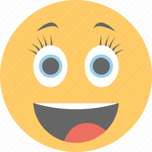 Cute, emoticon, eyelashes, long lashes emoji, smiley icon - Download on Iconfinder
