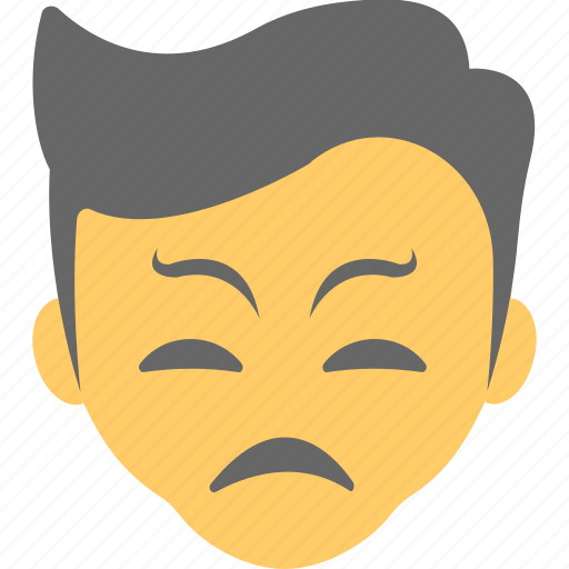 Angry boy, annoyed, confounded, emoticon, scrunched eyes icon - Download on Iconfinder