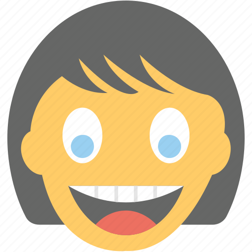 Emoticon, girl emoji, girl laughing, joyful, smiling icon - Download on Iconfinder