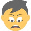 angry boy, boy emoji, confounded, emoticon, frowning face