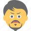 angry man, bearded man, confounded, emoji, emoticon 