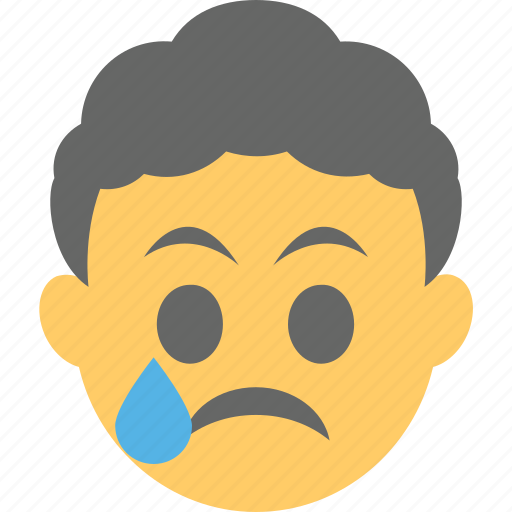 Crying emoji, emoticon, sad face, unhappy, weeping icon - Download on Iconfinder