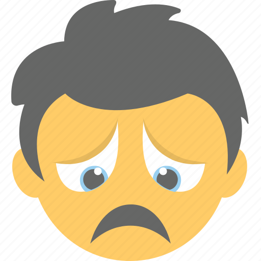 Angry, boy emoji, depressed, emoticon, sad face icon - Download on Iconfinder