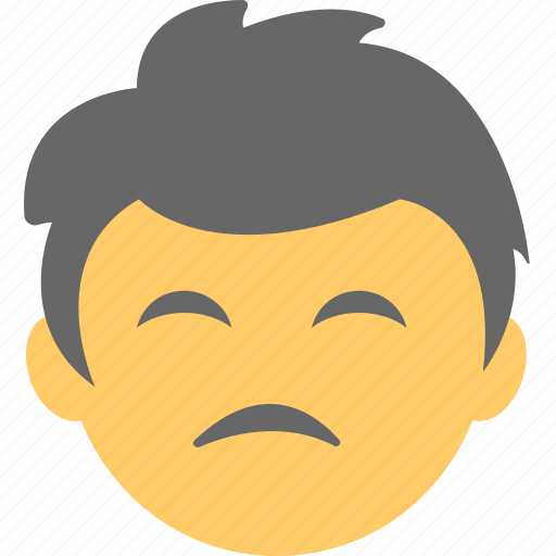 Angry, annoyed, bored face, emoji, smiley, tired face icon - Download on Iconfinder