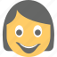 avatar, emoticon, female, girl emoji, girl smiling 