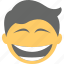 big grin, boy emoji, happy face, laughing, lol 