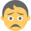 boy emoji, disappointed, emoticon, sad face, unhappy 