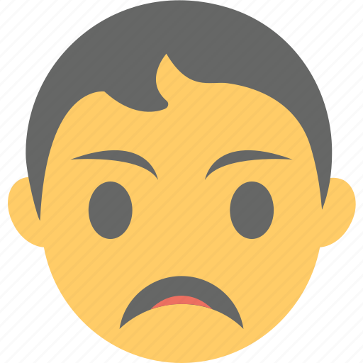 Angry, boy emoji, depressed, emoticon, sad face icon - Download on Iconfinder
