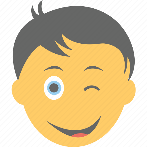Boy emoji, cheeky, smiley, smirking, winking face icon - Download on Iconfinder