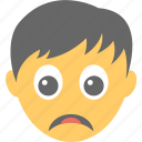 avatar, boy emoji, frowning face, sad emoji, unamused face