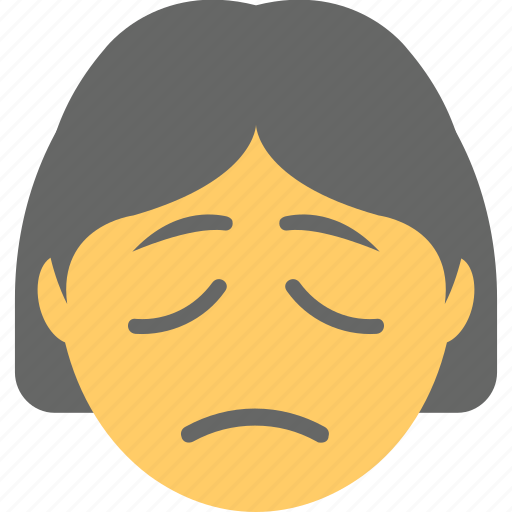 Emoticon, sad face, unhappy, woman emoji, worried icon - Download on Iconfinder