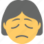 emoticon, sad face, unhappy, woman emoji, worried 