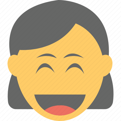 Emoticon, girl emoji, joyful, laughing, smiling icon - Download on Iconfinder