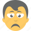boy emoji, disappointed, emoticon, sad face, unhappy 