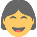 emoticon, joyful, laughing, smiling, woman emoji