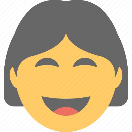 Emoticon, joyful, laughing, smiling, woman emoji icon - Download on Iconfinder