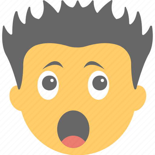 Boy, emoji, gasping face, shocked, surprised icon - Download on Iconfinder