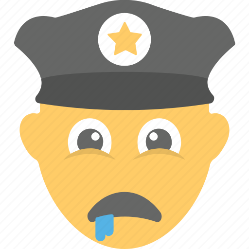 Cop, drooling face, emoji, emoticon, policeman icon - Download on Iconfinder