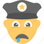 cop, drooling face, emoji, emoticon, policeman 