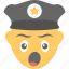 emoji, policeman, sleepy, tired, yawn face 