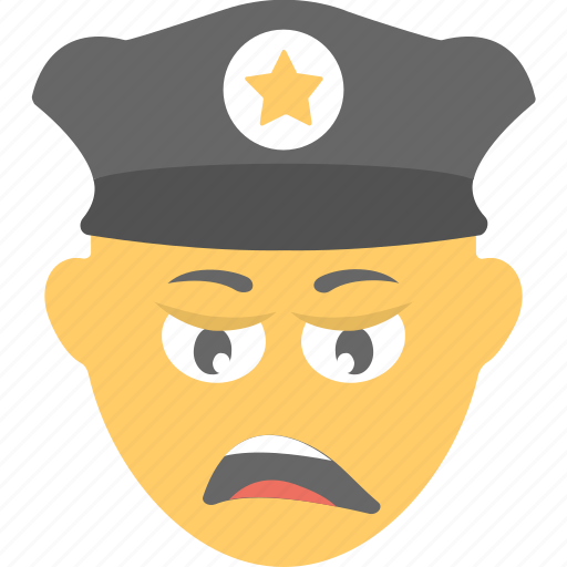 Emoji, emoticon, policeman, sad face, unhappy icon - Download on Iconfinder