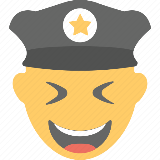Emoji, emoticon, grinning, laughing, police officer icon - Download on Iconfinder
