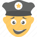 emoji, emoticon, laughing, police officer, smiling