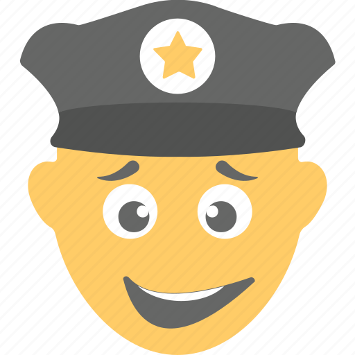 Emoji, emoticon, laughing, police officer, smiling icon - Download on Iconfinder