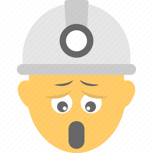 Construction worker, emoji, smiley, tired, yawn face icon - Download on Iconfinder