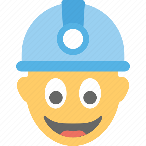 Construction worker, emoji, laughing, smiley, worker smiling icon - Download on Iconfinder