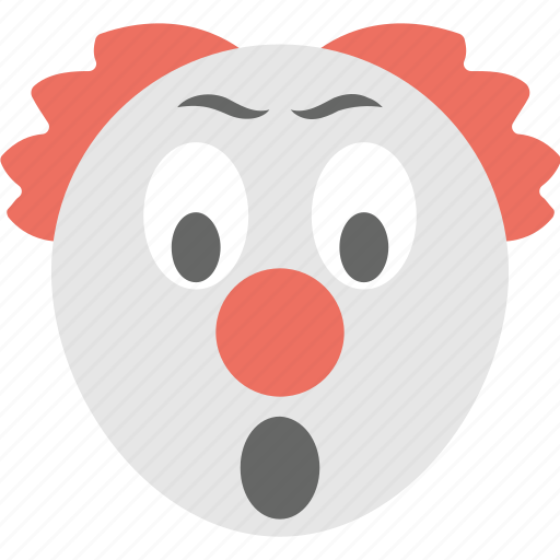 Clown emoji, gasping face, shocked, smiley, surprised icon - Download on Iconfinder