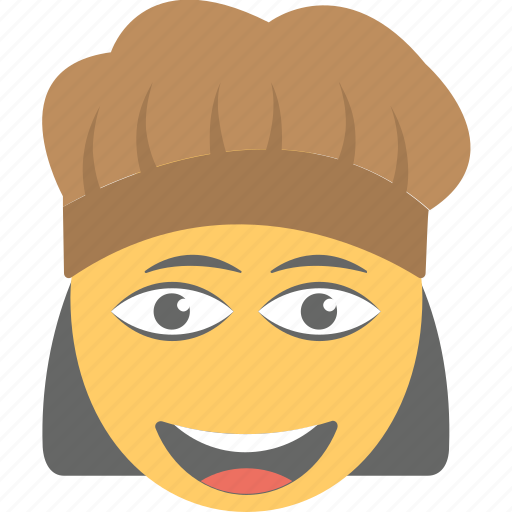 Emoji, emoticon, laughing, smiley, woman cook icon - Download on Iconfinder