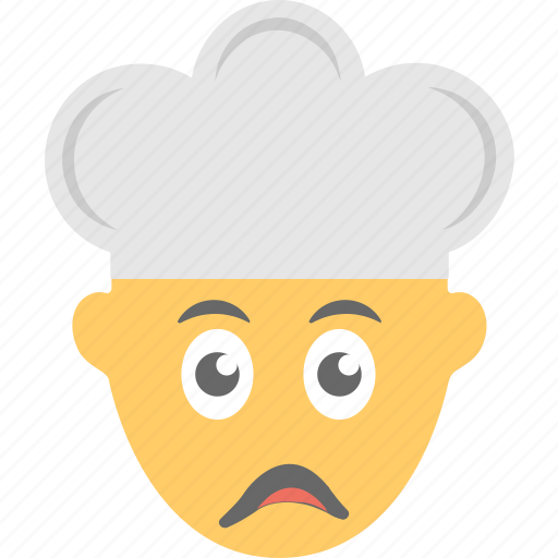 Chef hat, emoji, emoticon, face, man cook, tired icon - Download on Iconfinder