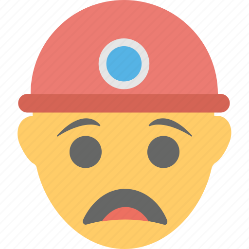 Construction worker, depressed, emoji, sad, smiley icon - Download on Iconfinder