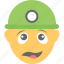 construction worker, emoji, emoticon, sad face, unhappy 